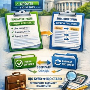 Оновлення ЄДР з 10.10.2025: чому виписки різні і що робити