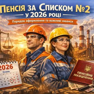 Пенсія за Списком №2 у 2026 році: порядок оформлення, хто має право | Бровар Юст
