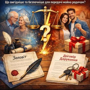 Заповіт чи дарування: що вигідніше та безпечніше для передачі майна родичам 9 Заповіт чи дарування: що вигідніше та безпечніше у 2026 році | Бровар Юст