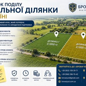 Порядок поділу земельної ділянки в Україні: як правильно розділити землю та не отримати проблеми з кадастром 7 Порядок поділу земельної ділянки в Україні | Юридична допомога Бровар Юст