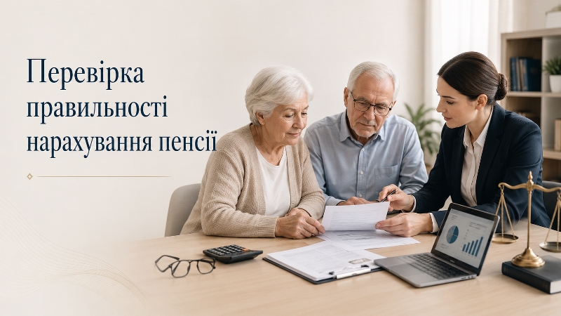 Перевірка правильності нарахування пенсії | Юрист з пенсійних питань Бровари та Київ