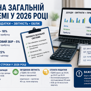 ФОП на загальній системі звітність 2026 — податки, декларація, ЄСВ, ПДФО, військовий збір