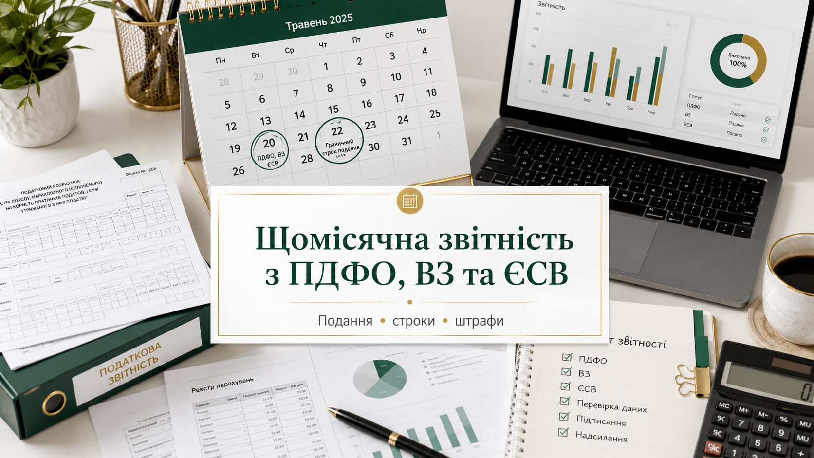Щомісячна звітність з ПДФО, ВЗ та ЄСВ — подання об’єднаного звіту для ФОП і ТОВ