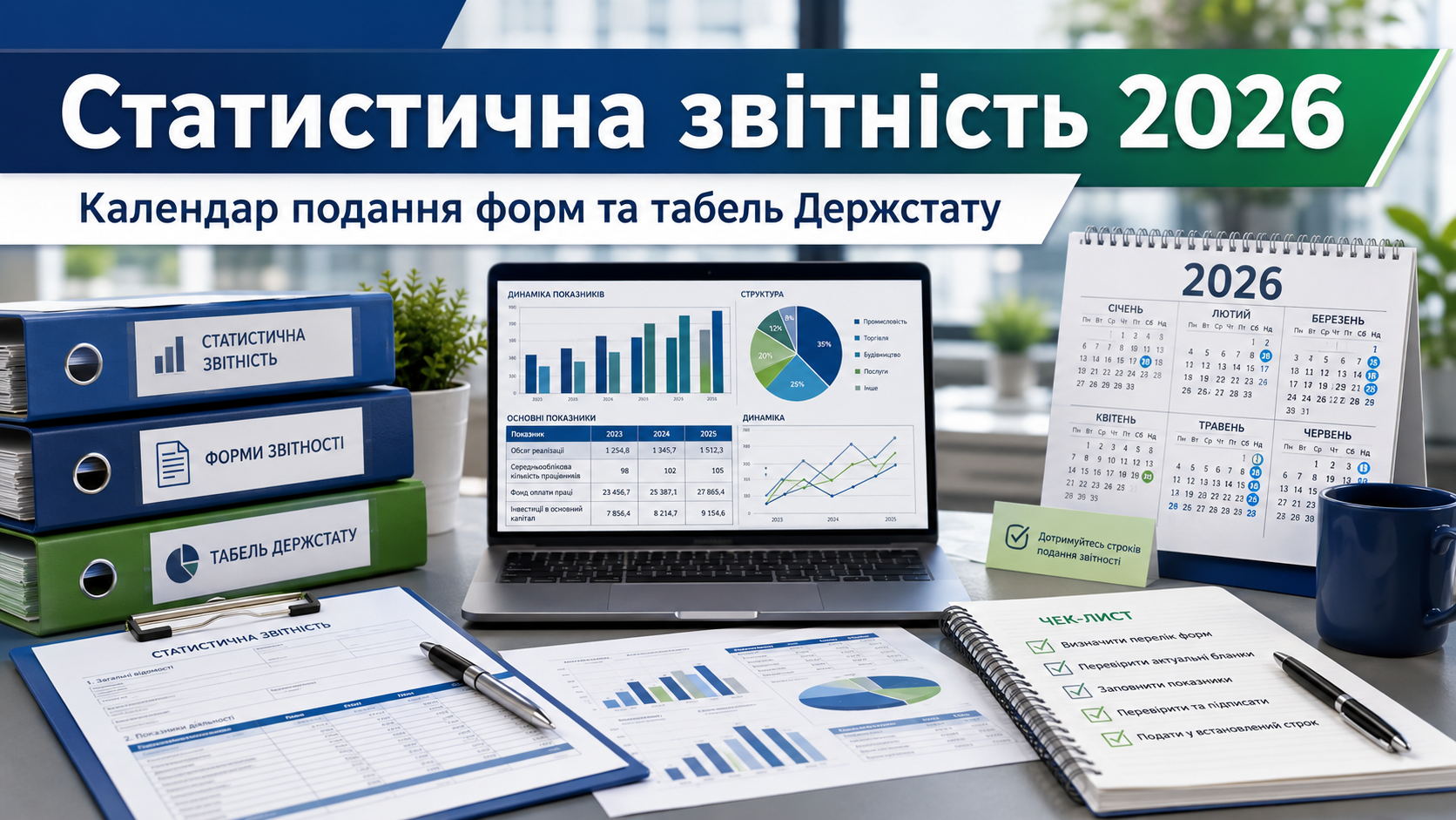 Статистична звітність 2026 — подання звітів до Держстату | Бровар Юст
