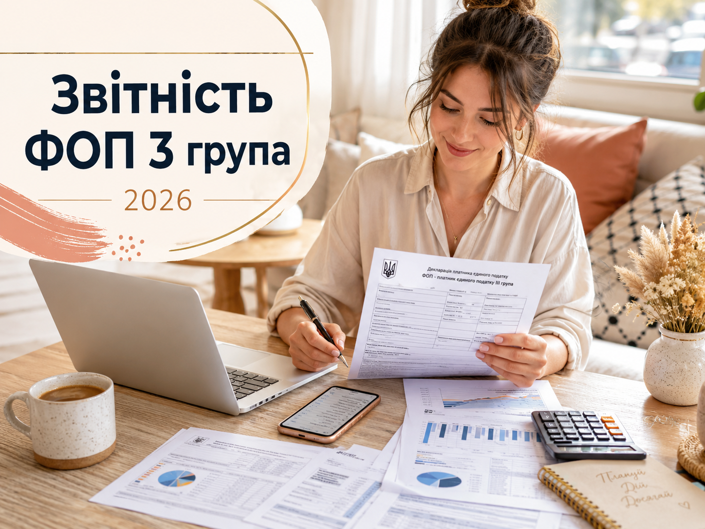 Звітність ФОП 3 група у 2026 році: строки подання, декларація, ЄСВ, військовий збір та штрафи